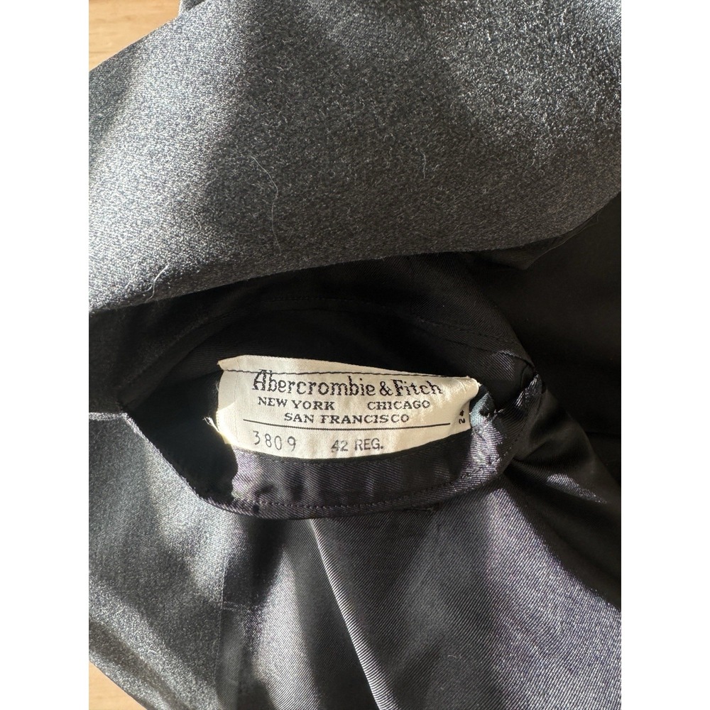 Vintage 60s Abercrombie And Fitch Blazer Trench Jacket 42 Reg /XL Grey Wool - Picture 10 of 11